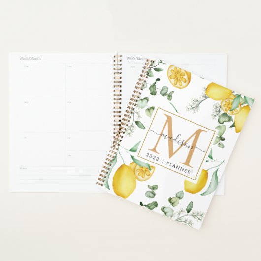 2024 Monogram Waterverf Citroenenbladpatroon Planner (Display)