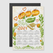 2024 Motivatie kalendermagneet Afstuderen Sinaasap Magnetische Uitnodiging (Voorkant / Achterkant)