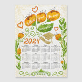 2024 Motivatie kalendermagneet Afstuderen Sinaasap Magnetische Uitnodiging (Voorkant)