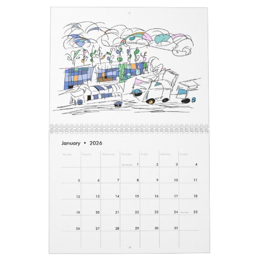 2024 Muurkalender met Uniek Kunstwerk Kalender (Jan 2026)