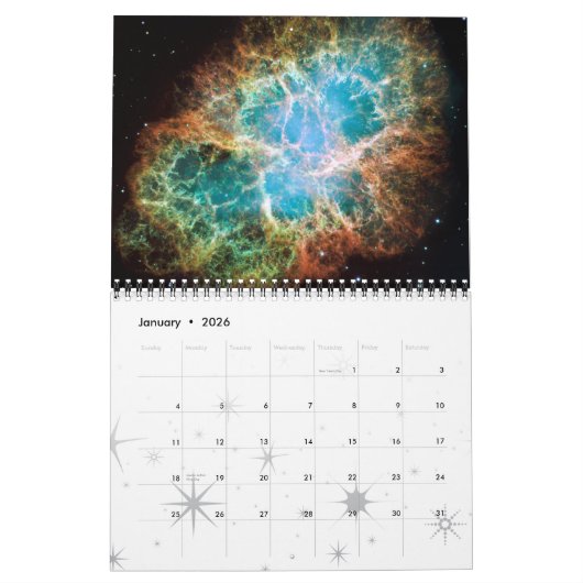 2024 NASA Space Nebulae sterrenkundige sterrenkale Kalender (Jan 2026)