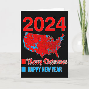 2024 Nauwkeurige Verkiezingskaart Prettig Kerstfee Kaart