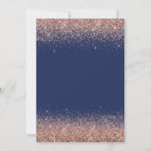 2024 Navy Blue Afstuderen Roze Rose Gold Glitter Kaart (Achterkant)