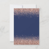 2024 Navy Blue Afstuderen Roze Rose Gold Glitter Kaart (Achterkant)