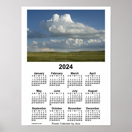 2024 Nebraska Sandhills Kalender door Janz Poster (Voorkant)