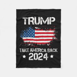 2024 Neem Amerika terug Amerikaanse vlag verkiezin Fleece Deken