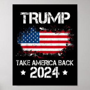 2024 Neem Amerika terug Amerikaanse vlag verkiezin Poster