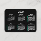 2024 Neon 52 weken ISO-kalender door Janz Visitekaartje (Voorkant)