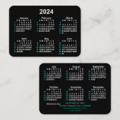 2024 Neon 52 weken ISO-kalender door Janz Visitekaartje (Voorkant / Achterkant)