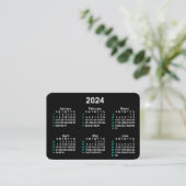 2024 Neon 52 weken ISO-kalender door Janz Visitekaartje (Staand voorkant)