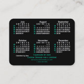 2024 Neon 52 weken ISO-kalender door Janz Visitekaartje (Achterkant)