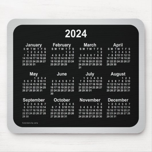 2024 Neon Fog Calendar van Janz Two Tone Muismat (Voorkant)