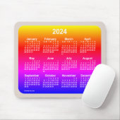 2024 Neon Rainbow-kalender van Janz Two Tone Muismat (Met muis)