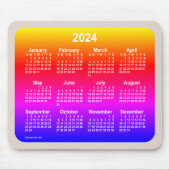 2024 Neon Rainbow-kalender van Janz Two Tone Muismat (Voorkant)