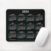 2024 Neon White 52 weken ISO-kalender door Janz Muismat (Met muis)