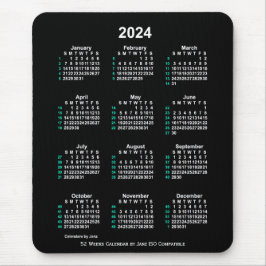 2024 Neon White 52 weken ISO-kalender door Janz Muismat