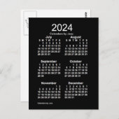 2024 Neon White 6 maanden Mini Calendar van Janz Briefkaart (Voorkant / Achterkant)