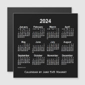 2024 Neon White Agenda van Janz 5x5 Magnet (Voorkant / Achterkant)