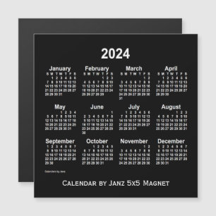 2024 Neon White Agenda van Janz 5x5 Magnet