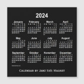 2024 Neon White Agenda van Janz 5x5 Magnet (Voorkant)