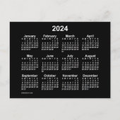 2024 Neon White Mini Kalender van Janz Postcard Briefkaart (Voorkant)