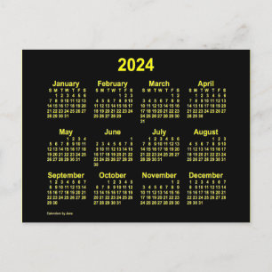 2024 Neon Yellow Mini Agenda van Janz Briefkaart