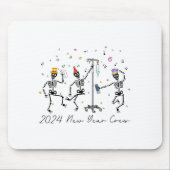 2024 New Year Crew Skeleton Dancing Funny Nurse Ic Muismat (Voorkant)