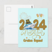 2024 New Year Cruise Squad NYE Party Reisgroep Briefkaart (Voorkant / Achterkant)