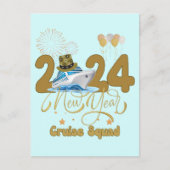 2024 New Year Cruise Squad NYE Party Reisgroep Briefkaart (Voorkant)