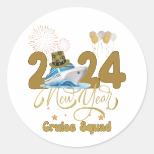 2024 New Year Cruise Squad NYE Party Reisgroep Ronde Sticker