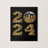 2024 New Years-Ball-NYC Gold- Legpuzzel (Verticaal)