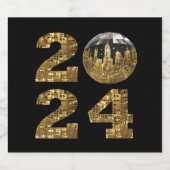 2024 New Years Eve Party-Ball-NYC Gold- Sparkling Wijnetiket (Enkel label)