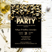2024 NEW YEAR'S EVE PARTY Gouden Glitter Zwart Kaart