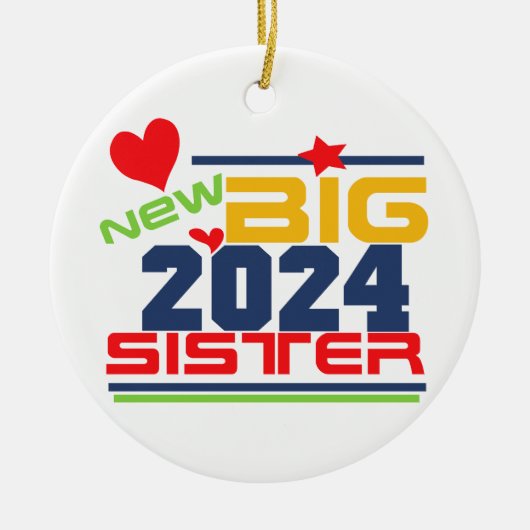 2024 Nieuw Big Sister Ornament (Voorkant)