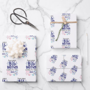 2024 Nieuwe Big Brother Wachten op Baby Sibling Inpakpapier Vel