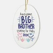 2024 Nieuwe Big Brother Wachten op Baby Sibling Keramisch Ornament (Links)