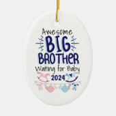 2024 Nieuwe Big Brother Wachten op Baby Sibling Keramisch Ornament (Voorkant)