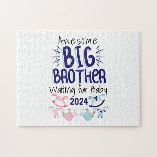 2024 Nieuwe Big Brother Wachten op Baby Sibling Legpuzzel (Horizontaal)