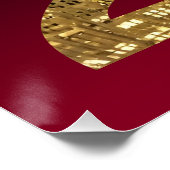 2024 Nieuwjaar-Ball-NYC Gold & Red- Perfect Poster (Hoek)