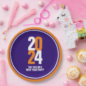 2024 Nieuwjaar Evenement Custom sinaasappel Wit Do Papieren Bordje (Feest)