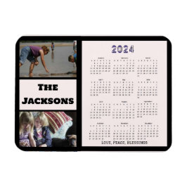 2024 Nieuwjaar Familie Fotogeheugenkalender Magneet