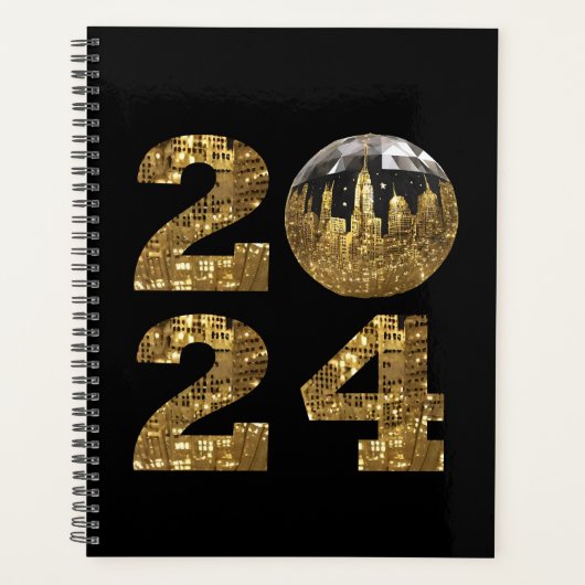 2024 Nieuwjaar-Gold-Ball-NYC Gold- Planner (Voorkant)