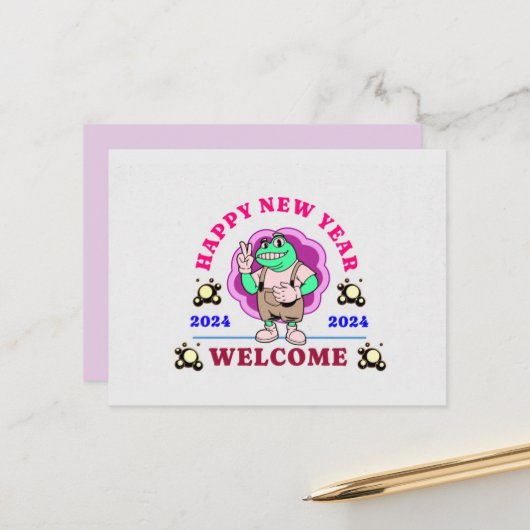 2024 NIEUWJAAR GROET WENS BRIEFKAART (Voorkant / Achterkant in situ)