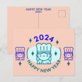 2024 NIEUWJAAR KERSTGROET FEESTDAGENKAART (Voorkant / Achterkant)