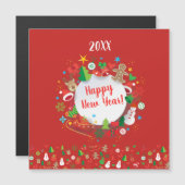 2024 Nieuwjaar Kerstvakantie Magnetische Kaart (Voorkant / Achterkant)