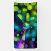 2024 Nieuwjaar met meerkleurige bubbels Spandoek (Verticaal)