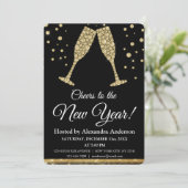 2024 Nieuwjaarsfeest Champagne glazen Kaart (Staand voorkant)