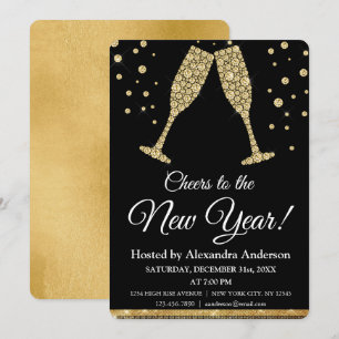 2024 Nieuwjaarsfeest Champagne glazen Kaart