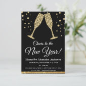 2024 Nieuwjaarsfeest Champagne glazen Kaart (Staand voorkant)