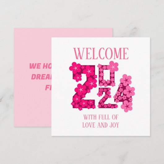 2024 NIEUWJAARSWENS MOEDER VADER ZUS BROER BAAS FEESTDAGENKAART (Voorkant / Achterkant)